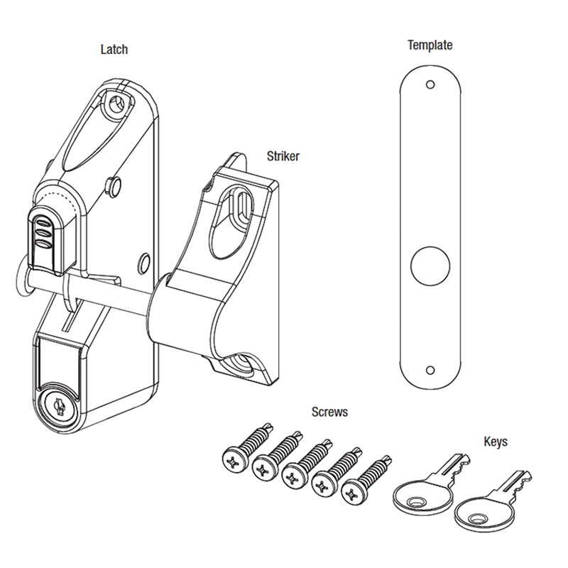 Pat Hei Gate Hardware-Door Latch Manufacture | Locking Gravity Latch With 1-sided Key Entry-2