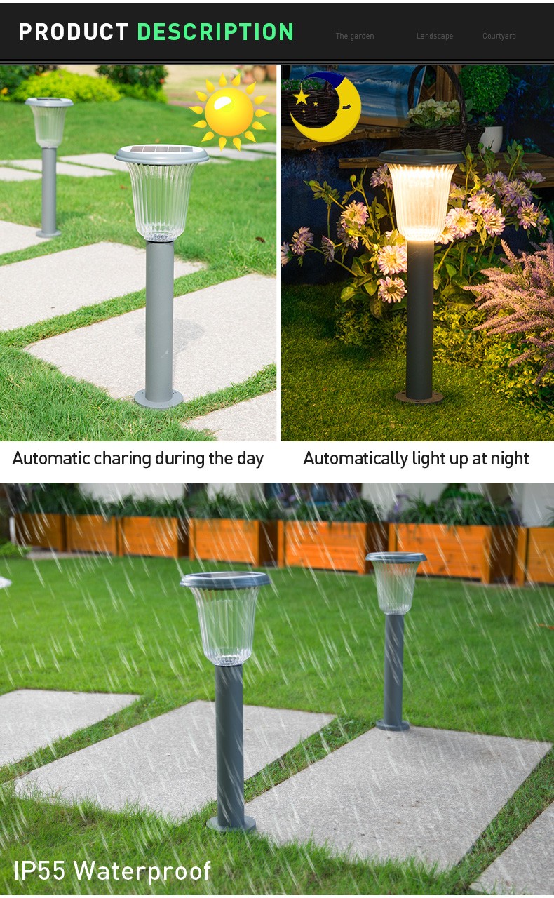 Pat Hei Gate Hardware-Aluminum Wireless Ip55 Waterproof Led Outdoor Solar Powered Lawn Light-pat-3