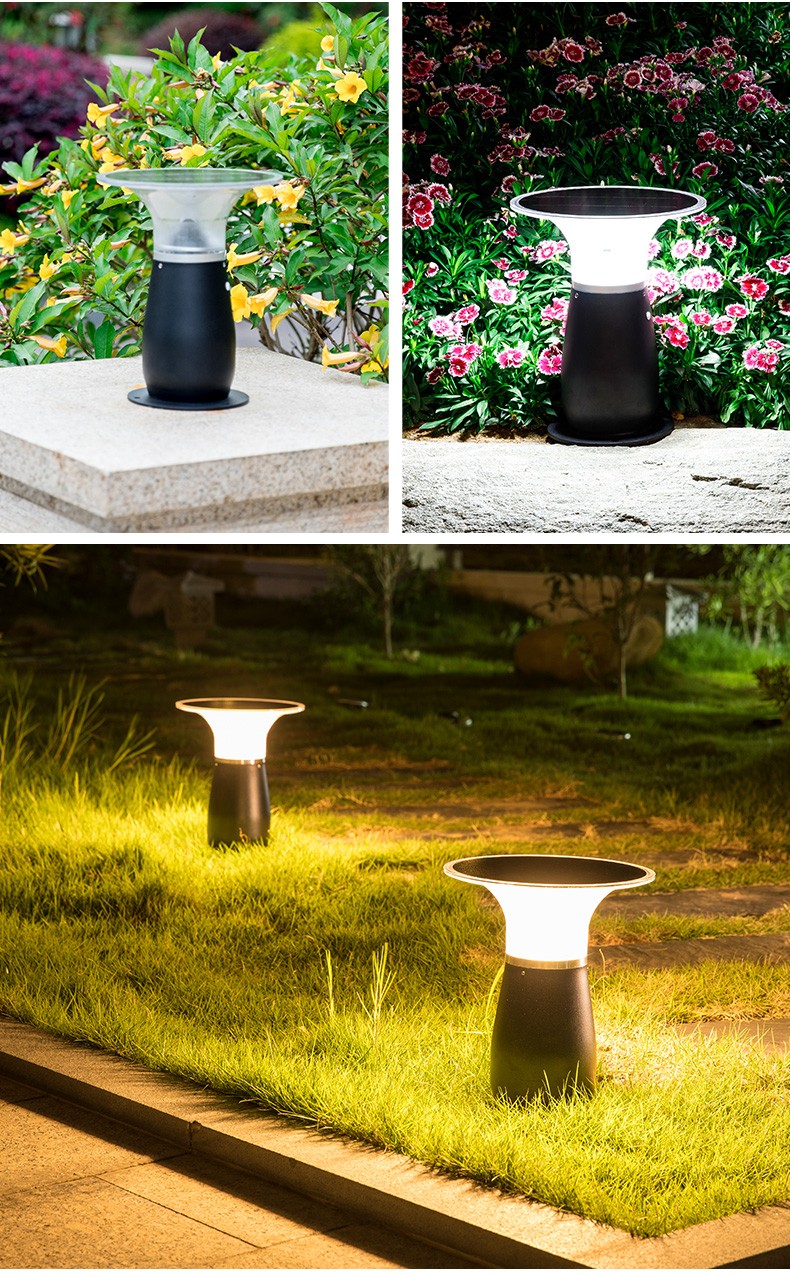 Pat Hei Gate Hardware-Ip55 Waterproof Aluminum Wireless Outdoor Solar Bollard Light-pat Hei Gate-3