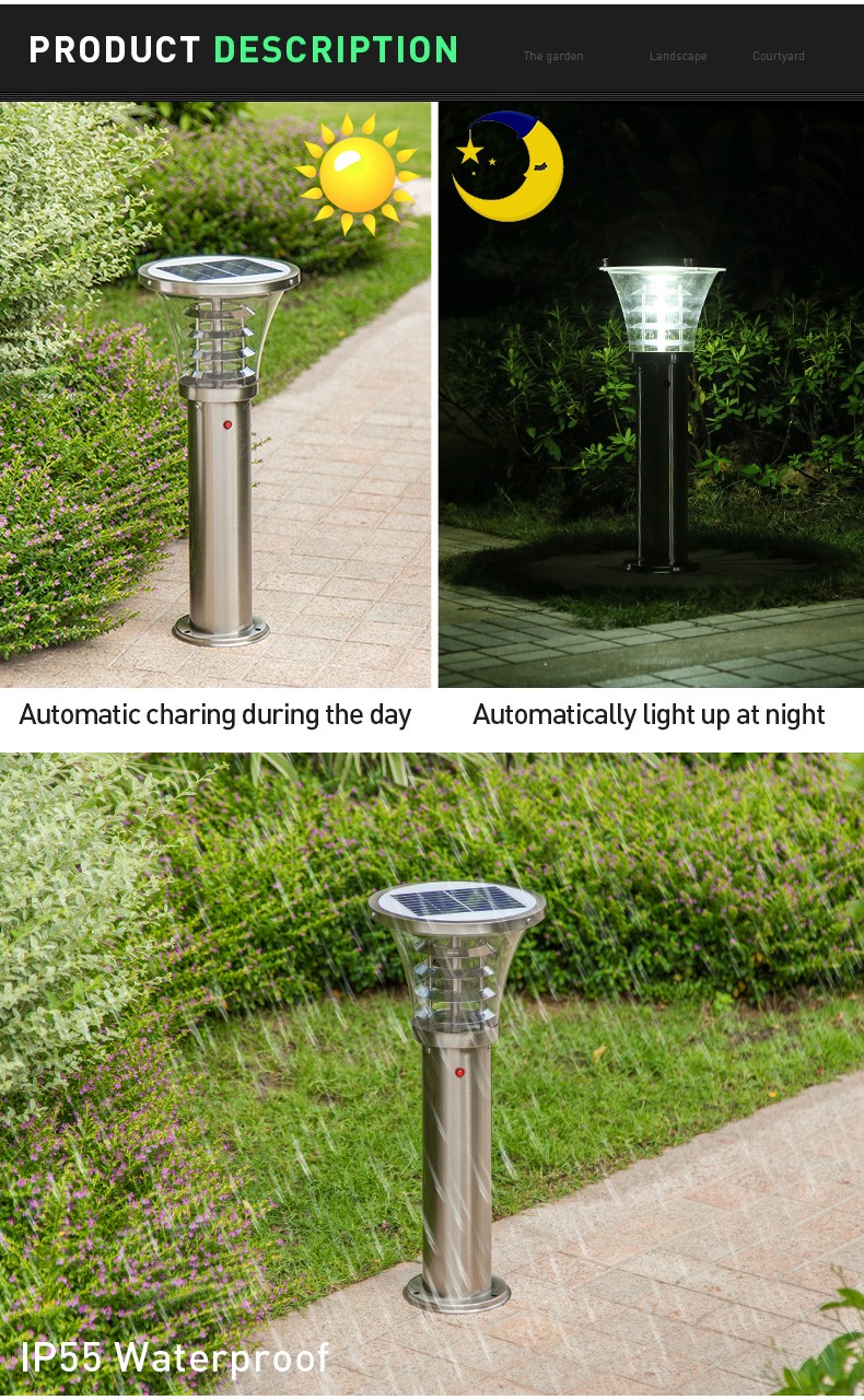 Pat Hei Gate Hardware fast shipping Solar Lawn Light with silicone cover-6