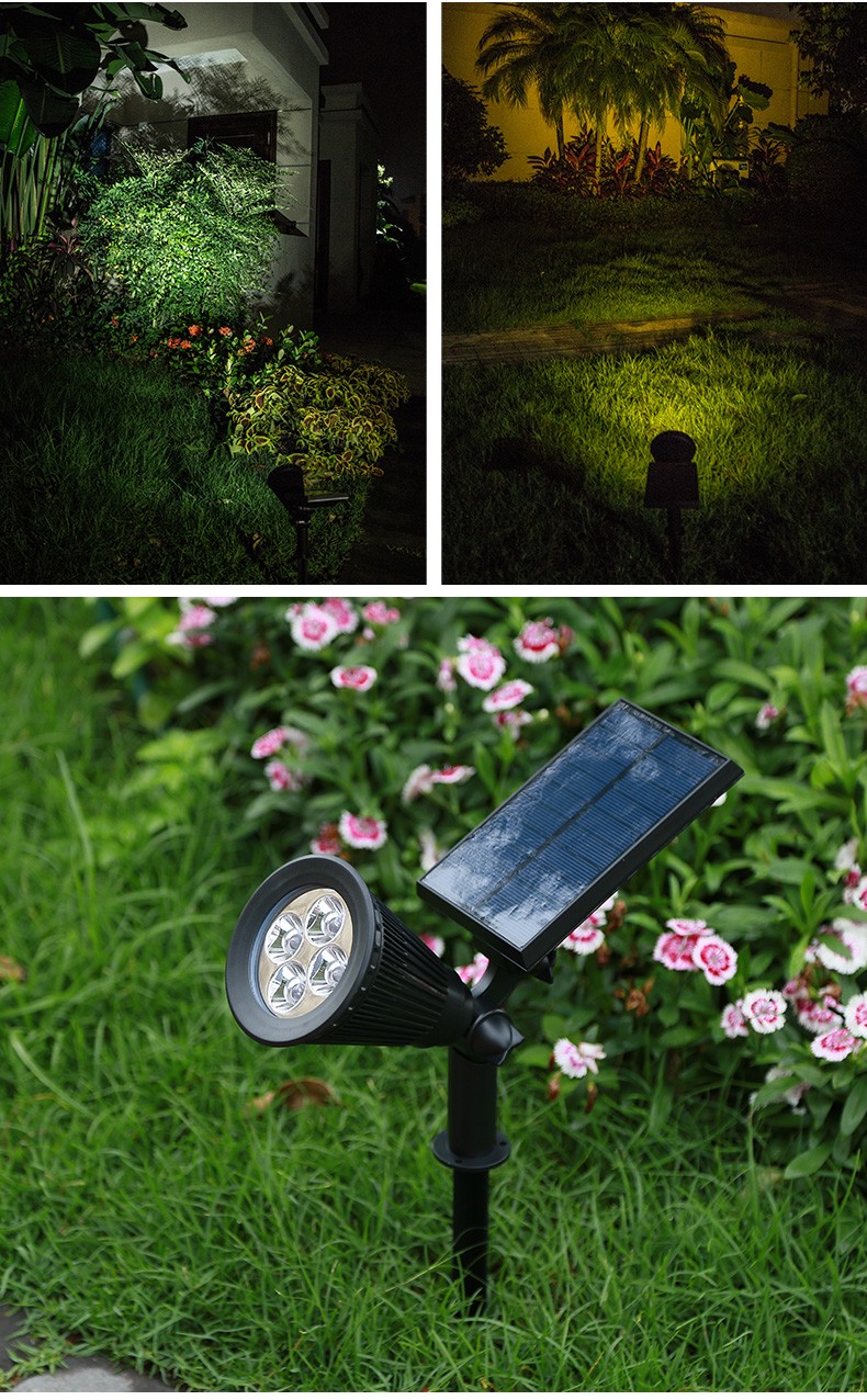 Pat Hei Gate Hardware-Black Abs+pc Multiple Modes Solar Spot Light-pat Hei Gate Hardware-3