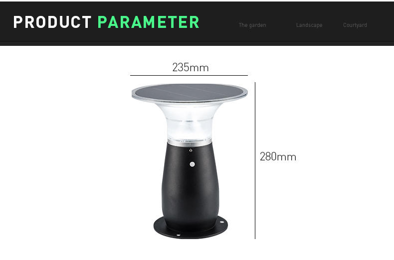 Pat Hei Gate Hardware waterproof Solar Pillar Light trade partner for sale-2